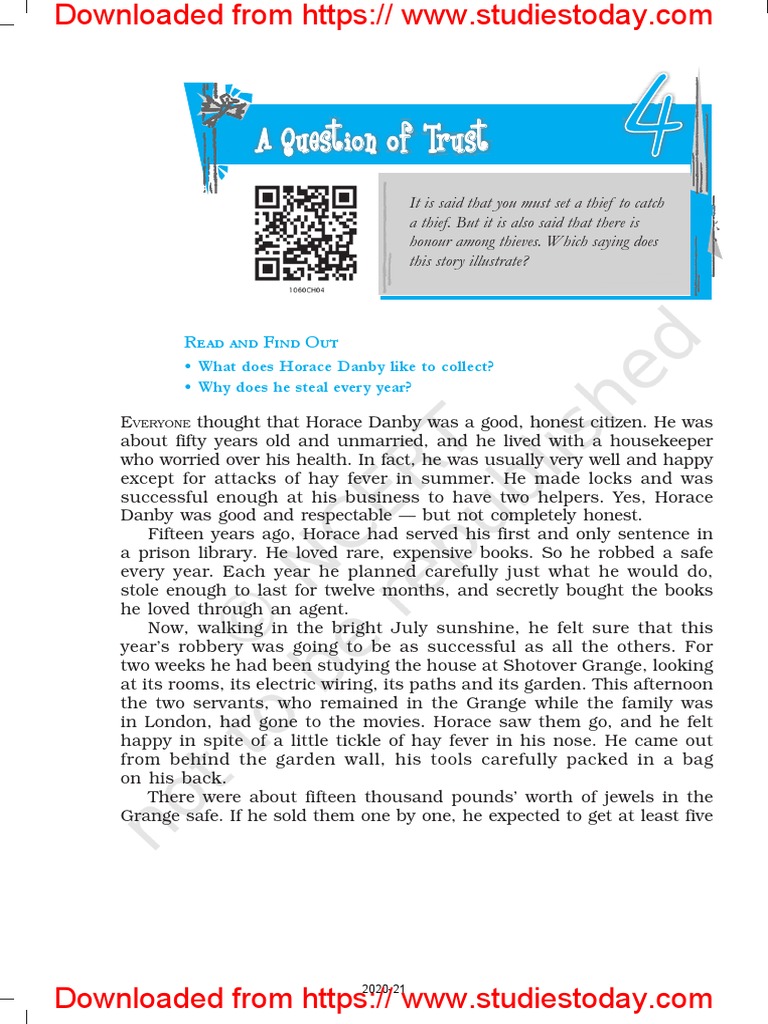 Ncert class 10 english a question of trust pdf