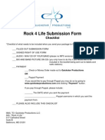 Rock 4 Life Submission Form: Checklist