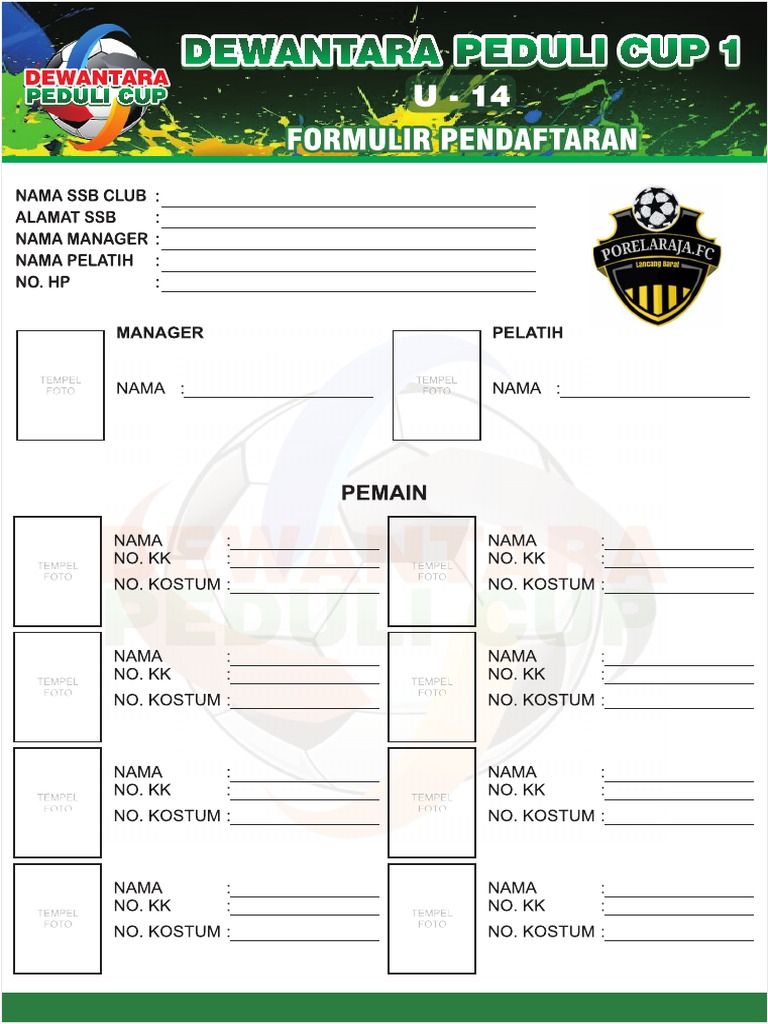 Formulir Pendaftaran Peserta | PDF