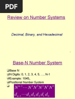 Review On Number Systems: Decimal, Binary, and Hexadecimal