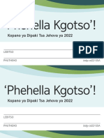 Phehella Kgotso'!: Kopano Ya Dipaki Tsa Jehova Ya 2022