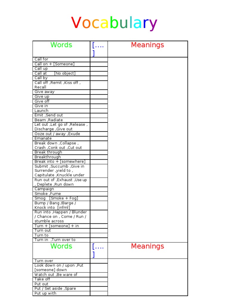 Vocabulary Synonyms and Antonyms Guide | PDF | Violence