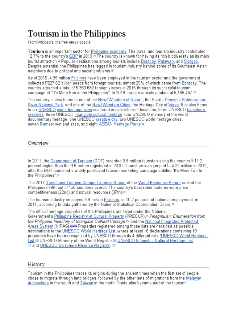 Tourism in The Philippines | PDF | Philippines