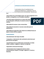 Causas y Factores Que Influyeron en El Descubrimiento de América