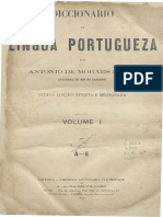 Diccionario Da Lingua Portugueza 8 Edição Volume i - Antonio e Moraes Silva