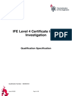 IFE Level 4 Certificate in Fire Investigation: Qualification Specification