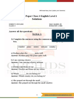 Sample Paper Class 3 English Level 1 Solutions: Answer All The Questions. Section A