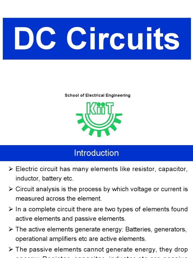 DC Circuits: School of Electrical Engineering | PDF | Electrical ...
