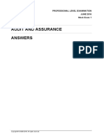 Audit and Assurance Answers: Professional Level Examination JUNE 2016 Mock Exam 1