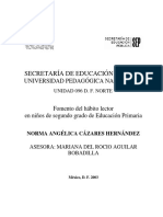 Cázares, Norma (2003) - Art. Estudio Fomento Del Hábito Lector en Niños de 2° Primaria