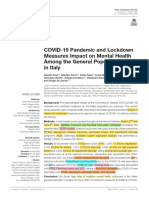 COVID-19 Pandemic and Lockdown Measures Impact On Mental Health Among The General Population in Italy