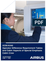 A330/A340 Operator Difference Requirement Tables and Cabin Aspects of Special Emphasis Cabin Crew