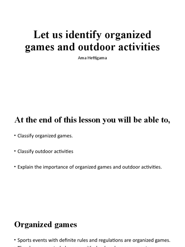 Outdoor Games & Education Guide | PDF | Self-Improvement | Wellness