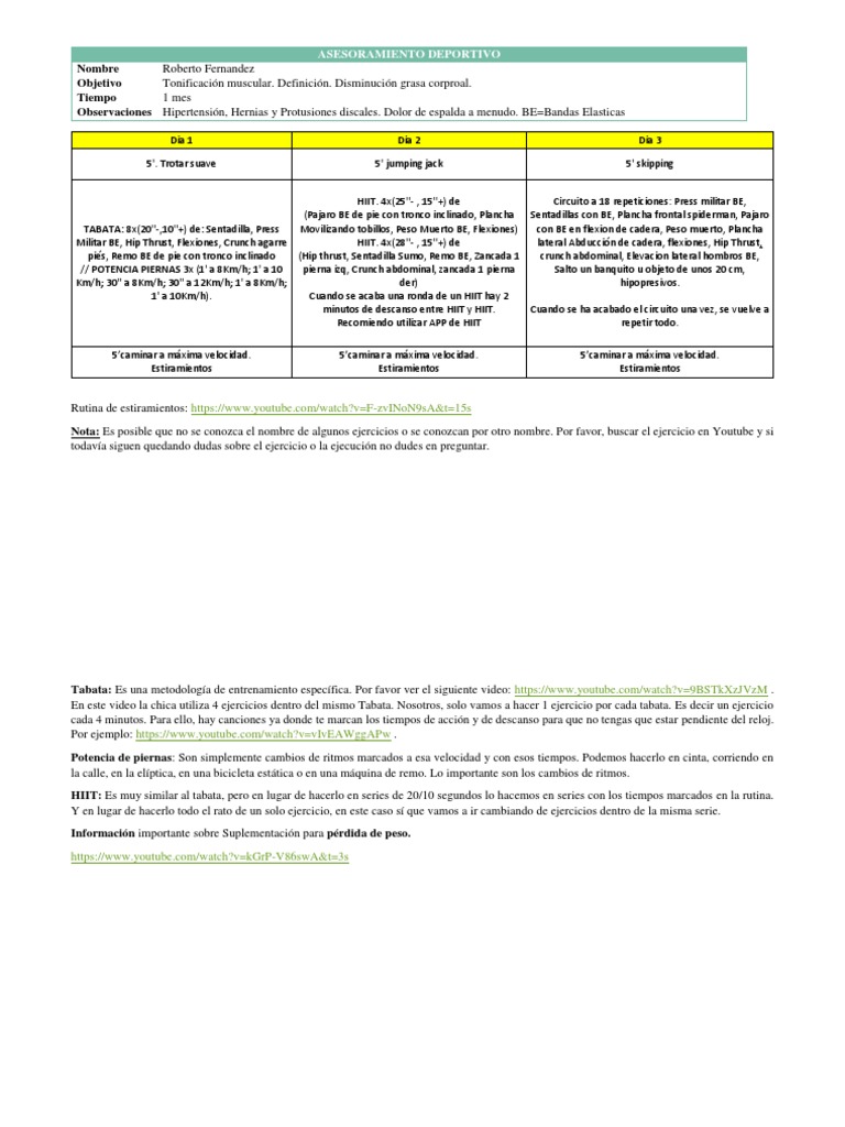 TRADUCCI N EN INGL S DE TABLA DE EJERCICIOS visual data 8