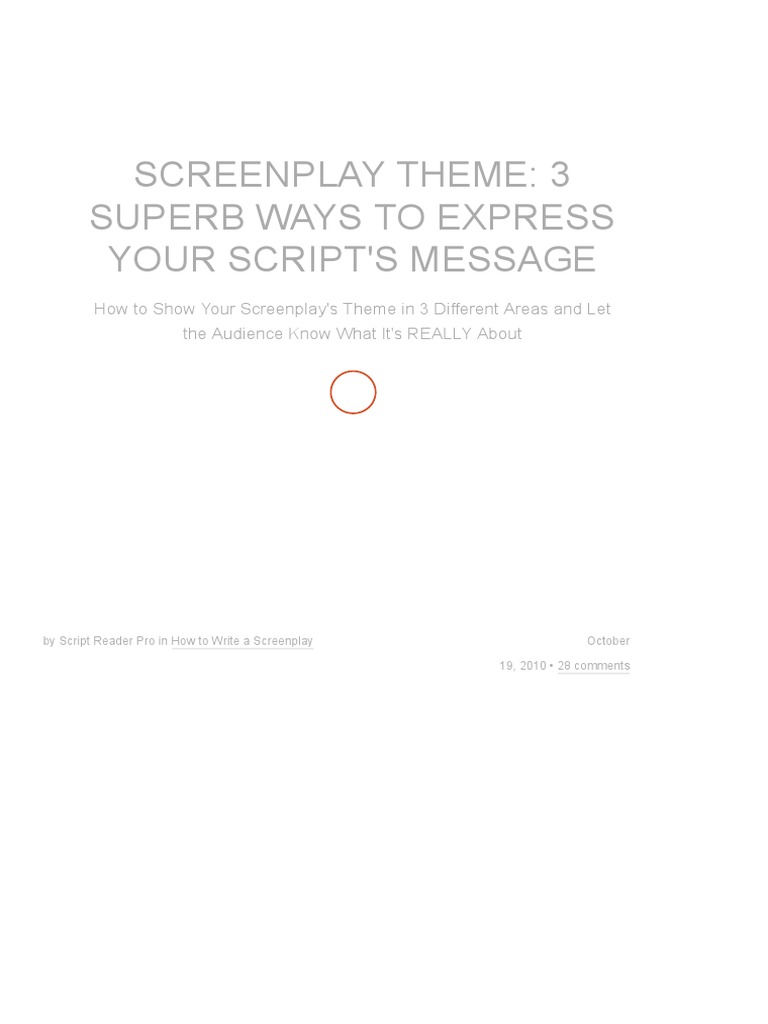Express Screenplay Themes Effectively | PDF | Screenplay | Screenwriting