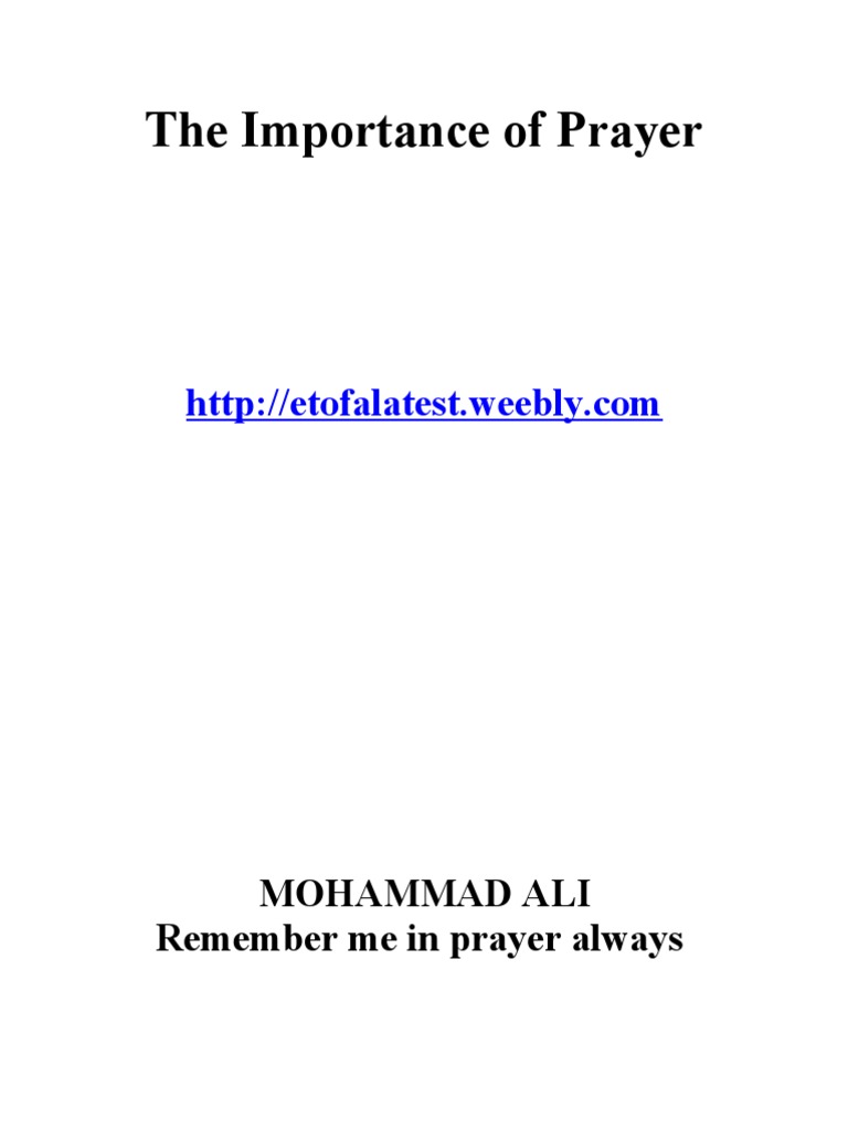 The Importance of Prayer English | PDF | Muhammad | Sin