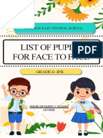 List of Pupils For Face To Face: Grade 6-Ipil