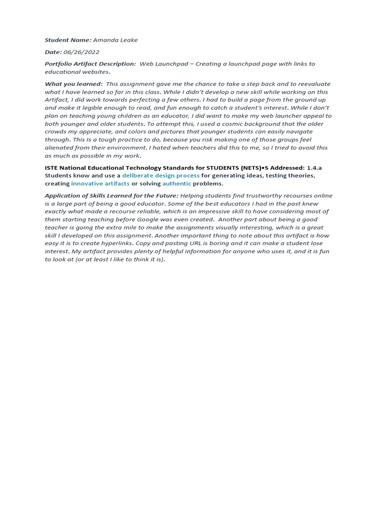 Web Launchedpad Reflection 1 | PDF | Career & Growth | Art