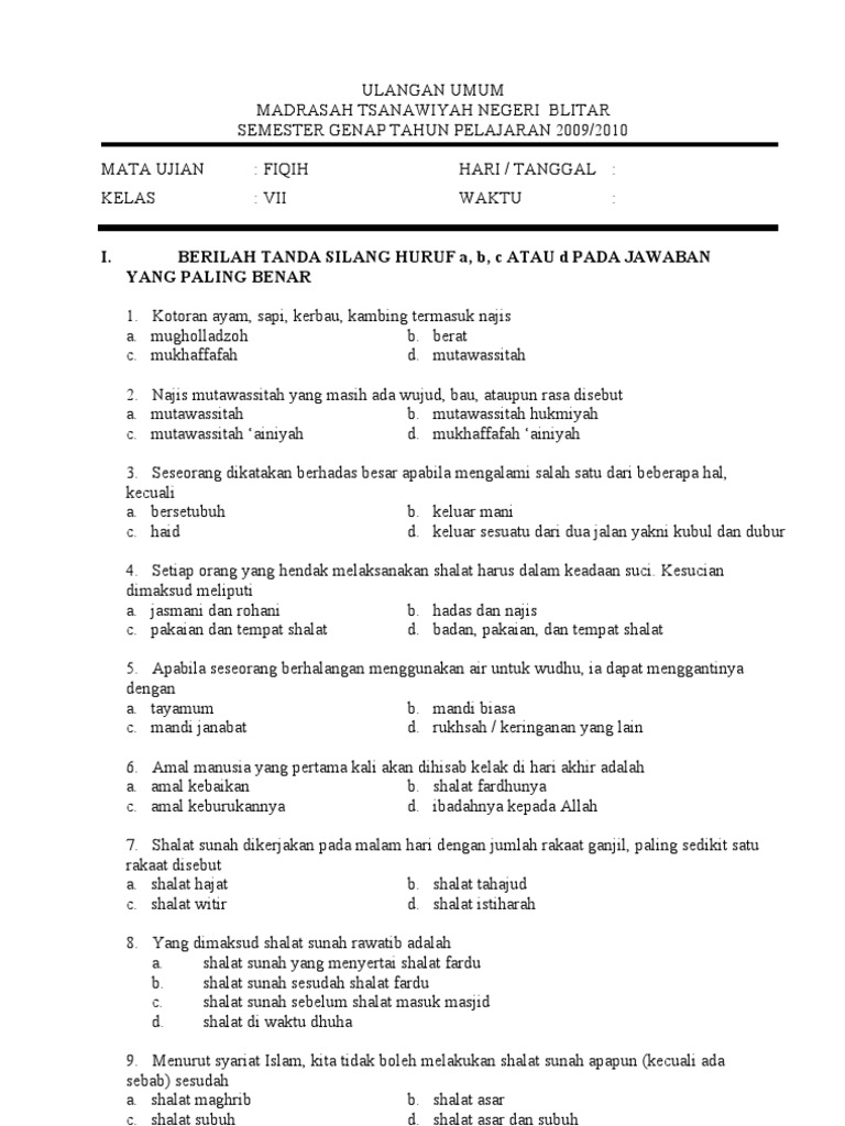 Jumlah Rakaat Setiap Sholat 5 Waktu