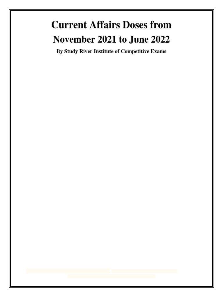 Exam Prep: Current Affairs 2021-22 | PDF | Pakistan | Afghanistan
