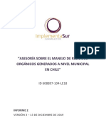 Informe 2. "ASESORÍA SOBRE EL MANEJO DE RESIDUOS. IMPLEMENTA SUR. Identificación de Barreras Existentes en Chile 2019