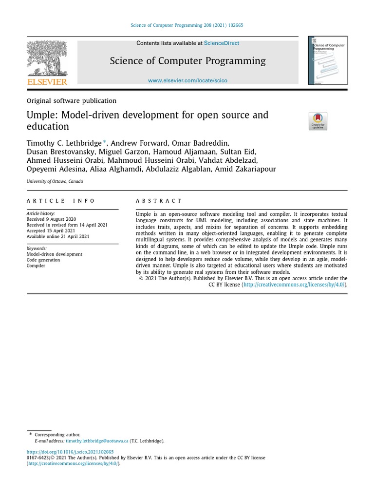 Science of Computer Programming: Original Software Publication | PDF ...