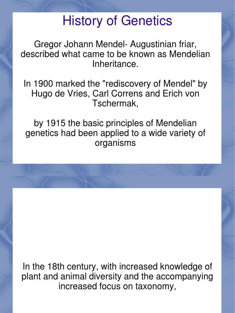 History and Variations in Genetics | PDF | Genetics | Gene