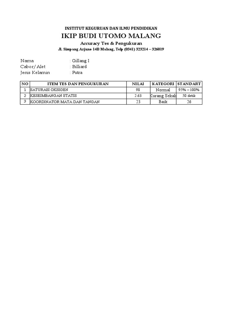 Analisis Form Billiard Atlet | PDF | Sains & Matematika