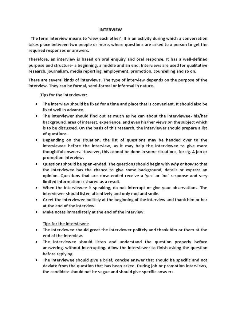 Interview Tips & Insights | PDF | Interview | Job Interview