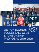 Out of Bounds Volleyball Club Sponsorship PROPOSAL 2019-2020