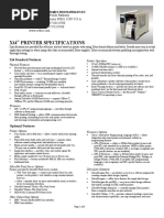 Xi4 Printer Specifications