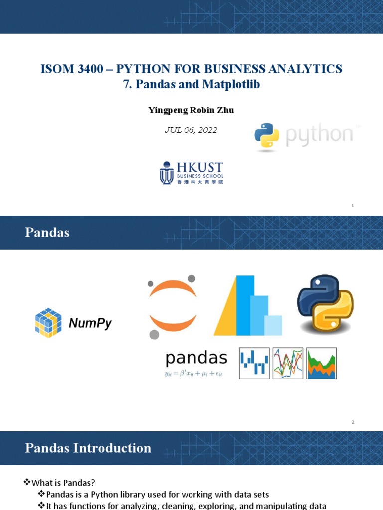 Python Pandas and Matplotlib 7 | PDF | Machine Learning | Regression ...