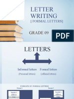 English - Grade 9 - Formal Letters 