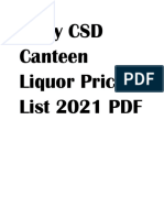 Army CSD Canteen Liquor Price List 2021 PDF