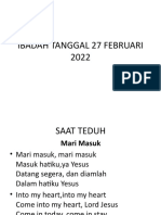 Ibadah Tanggal 27 Februari 2022