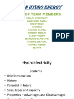 On Hydro Energy: Name of Team Members