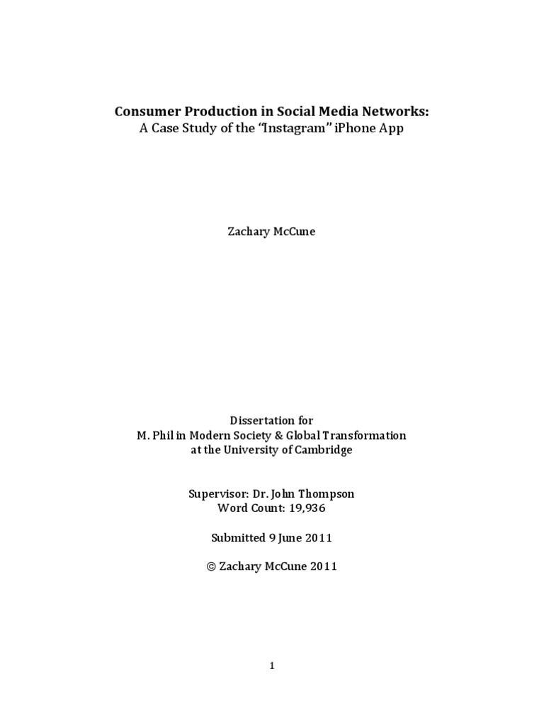 Consumer Production in Social Media Networks: A Case Study of The ...