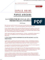 Abel Eyinga-la candidature de l'OCLD aux élections présidentielles de 1984