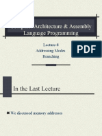 Computer Architecture & Assembly Language Programming: Lecture-8 Addressing Modes Branching