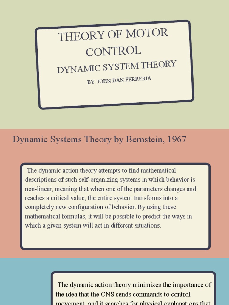 Theory of Motor Control Dynamic System Theo RY PDF