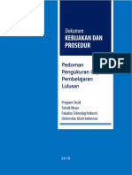 Dokumen Kebijakan Dan Prosedur Tentang Pedoman Pembelajaran Dan Pengukuran CPL - PSTM UII - 2018