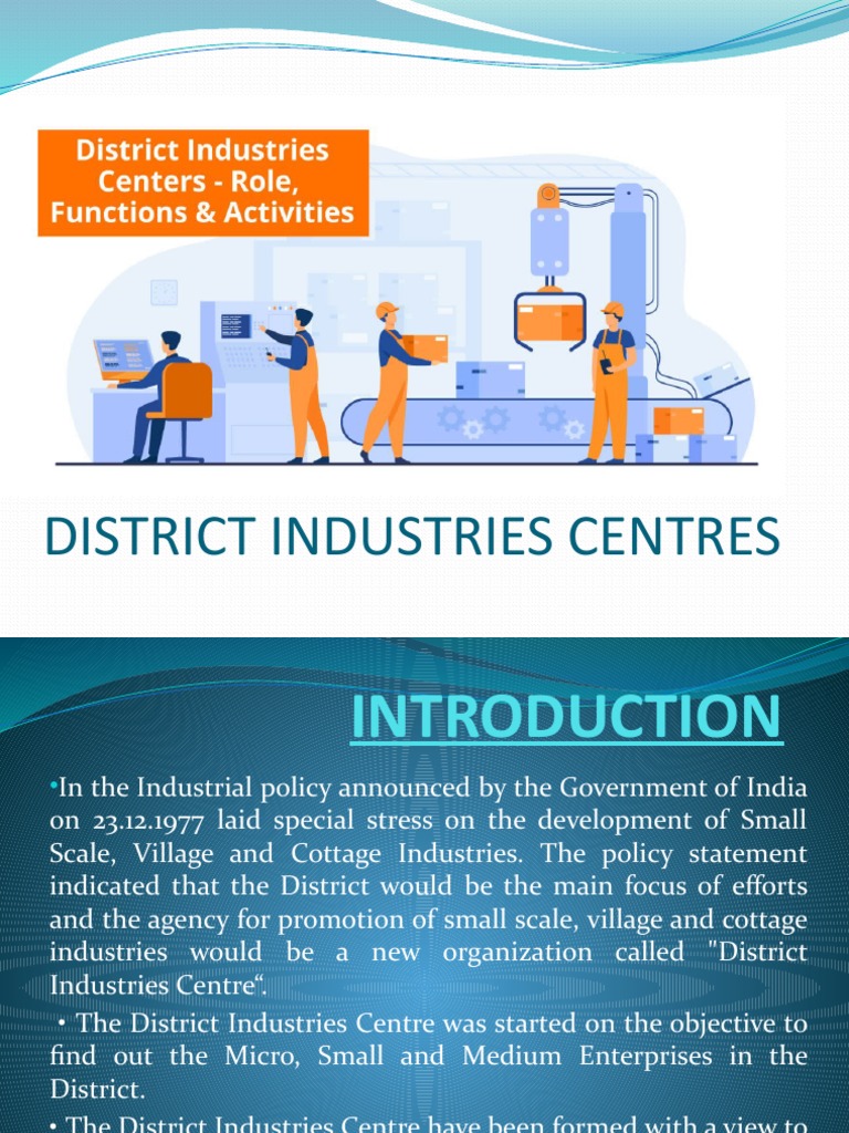 Role and Objectives of District Industries Centres | PDF ...