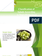 Classification of Salads According To Ingredients Used