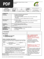 My Daily Lesson Plan (Semi-Detailed Lesson Plan) Grade Level Learnin G Area Year and Section Semest Er Teacher Date