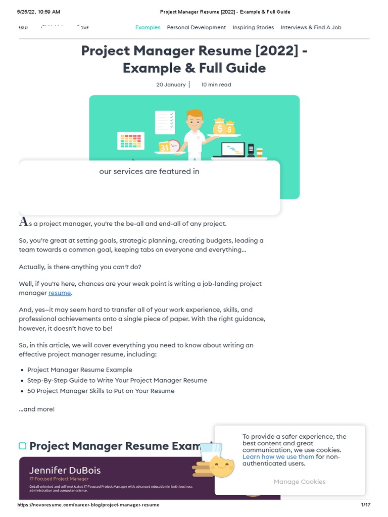 Project Manager Resume (2022) - Example & Full Guide | PDF | Résumé ...