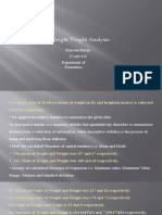 Height Weight Analysis: Maryam Hasan 17-Ecb-432 Department of Economics