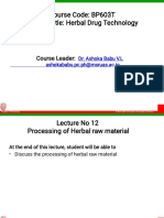 BP603T - 10 Processing of Herb Raw Material