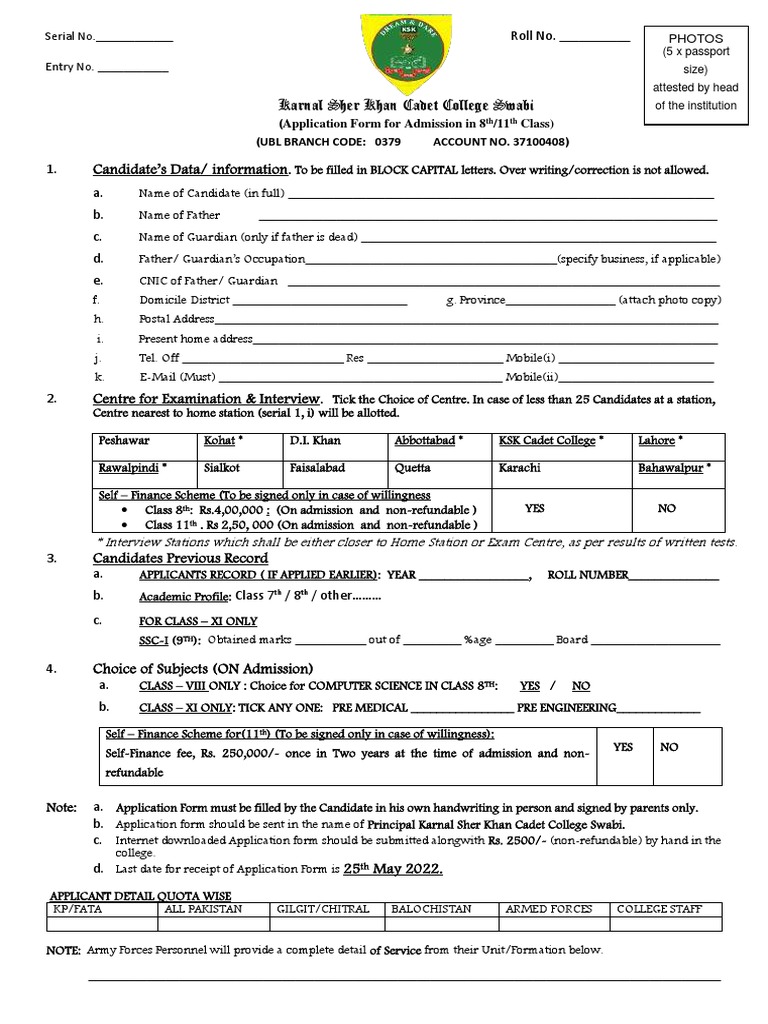 Admission Form 2023 PDF Government Justice