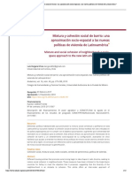 Mixtura y Cohesión Social de Barrio - Una Aproximación Socio-Espacial A Las Nuevas Políticas de Vivienda de Latinoamérica