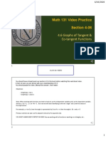 Math 131 Video Practice Section 4-06: 4.6 Graphs of Tangent & Co-Tangent Functions